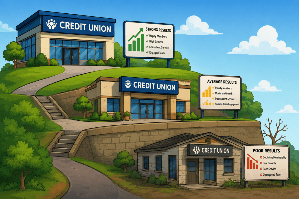 Credit union branches at different levels of performance