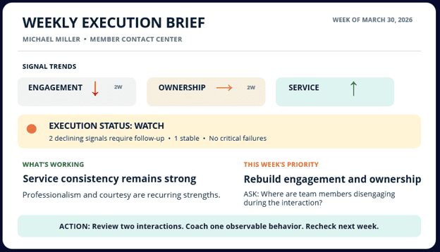 Execution Intelligence Manager Brief sample